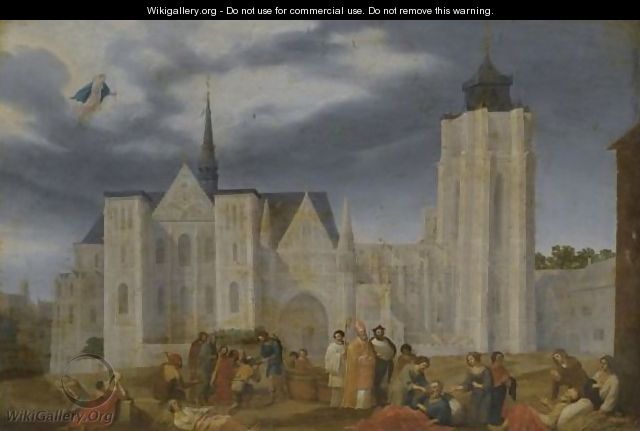A Bishop Blessing The Sick Outside His Church - (after) Herman Van Swanevelt