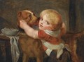 A Young Boy With A Dog - Jean Baptiste Greuze