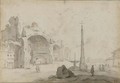 Fantasy View Of Rome, With The Basilica Of Constantine And The Obelisk Of Palazzo Del Popolo - Bartholomeus Breenbergh