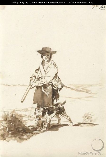 A Hunter With His Dog In A Landscape - Francisco De Goya y Lucientes