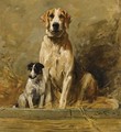 Hound And Terrier In A Kennel - John Emms
