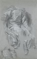 Studies Of Drapery On A Seated Monk - French School