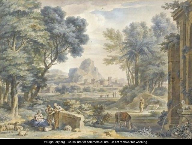 Arcadian Landscape With The Rest On The Flght Into Egypt - Jan Van Huysum