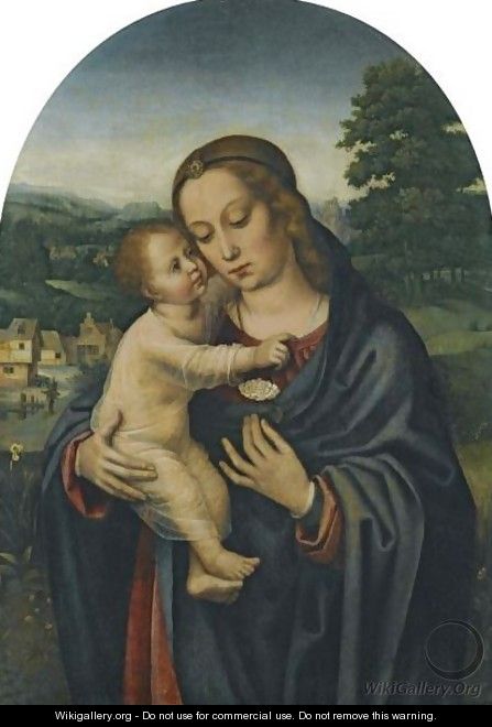 Virgin And Child In A Landscape - (after) Ambrosius Benson