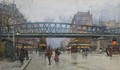 Paris, Le Boulevard De La Chapelle Et Le Metro Aerien - Eugene Galien-Laloue