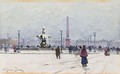 La Place De La Concorde Sous La Neige A Paris - Eugene Galien-Laloue