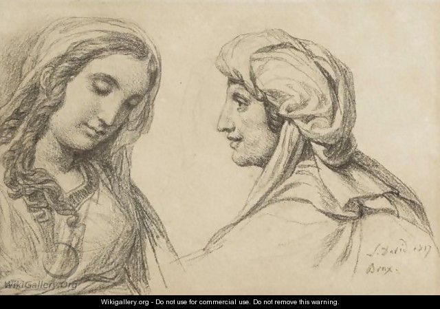 Jeune Fille Et Vieille Femme Vues En Buste - Jacques Louis David
