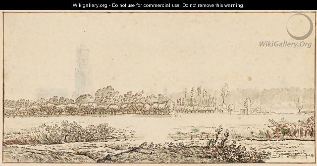 Landscape With The City Of Utrecht In The Distance - Ecole Hollandaise
