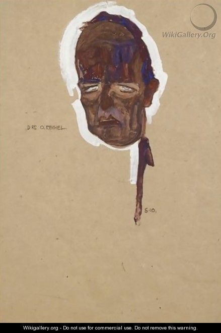 Portrait Of Dr Oskar Reichel, Head Study - Egon Schiele