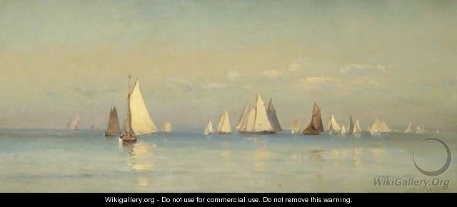 Sailboats On A Calm Sea - Mauritz F. H. de Haas
