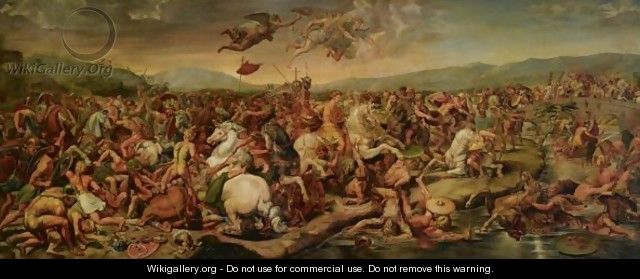 The Battle Of The Milvian Bridge - (after) Raphael (Raffaello Sanzio of Urbino)