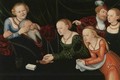 Old Man Beguiled By Courtesans - Lucas The Elder Cranach