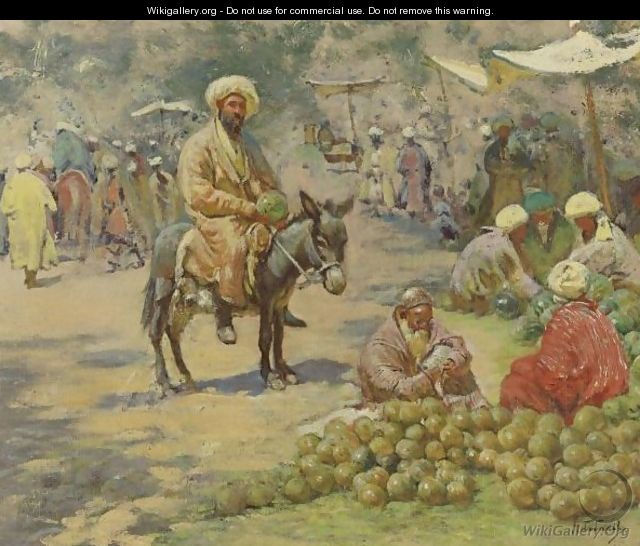 At The Market - Georgy Ivanovich Gabashvili