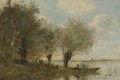 La Barque A La Pointe De L'Ile - Jean-Baptiste-Camille Corot