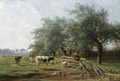 Cows In A Meadow - Jan Frederik Van Deventer