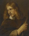 A Young Man, Bust Length, Holding A Stick - Flemish School