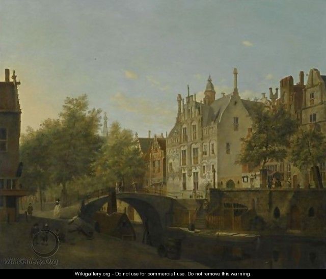 Delft, A View Of The Oude Delft And The Gemeenlandshuis - Jan Van Der Heyden