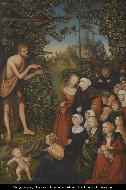 Saint John The Baptist Preaching In The Wilderness - (after) Lucas The Younger Cranach