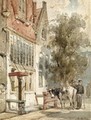 A Street Scene In Monnickendam - Cornelis Springer