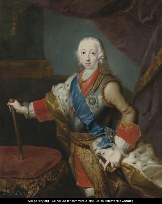 Portrait Of The Great Prince Peter Fedorovich - (after) Georg Christoph Grooth