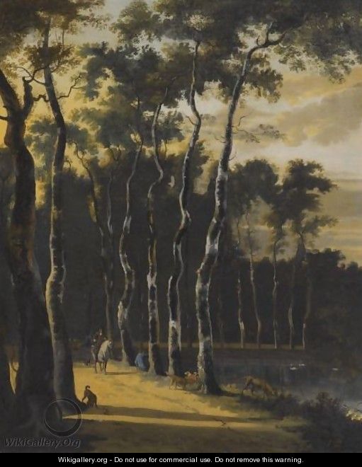 A Wooded Landscape With A Horseman On A Path In The Foreground - (after) Jan Hackaert