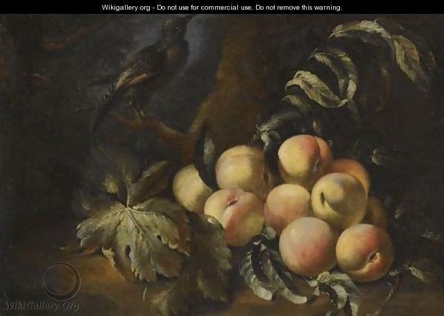 A Forest Floor Still Life With Peaches - North-Italian School