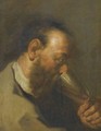 Study Of A Bearded Man Drinking - (after) Giovanni Battista Piazzetta