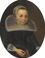 Portrait Of A Lady, Half Length, Wearing A Black Dress With White Lace Ruff And Headress - (after) Thomas De Keyser