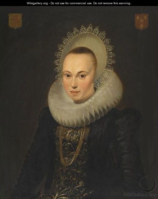 Portrait Of Justina Van Teylingen - (after) Cornelis Van Der Voort