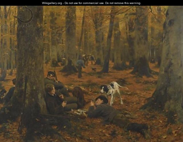 Rast Auf Der Jagd (Hunters At Rest) - Wilhelm Simmler