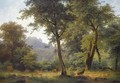 Waldlandschaft Mit Reh (Forest Landscape With Deer) - Joseph Holzer