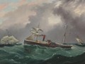 Steam Sailer, San Salvador - James E. Buttersworth