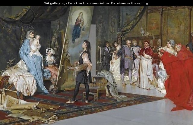 Raphael In His Studio, Painting La Madonna Di Foligno - Salvatore Postiglione
