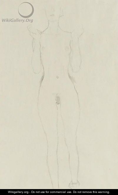 Akt Mit Erhobenen Unterarmen (Nude With Raised Arms) - Gustav Klimt