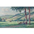 Paysage Aux Bergeres Et Vachers - Maximilien Luce