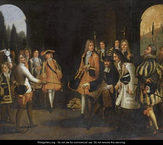 Audience Of Louis XIV With A Man Said To Be Tsar Peter The Great, Versailles, 1717 - French School