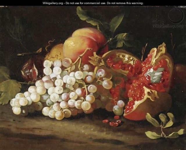 Natura Morta Con Uva, Melagrana E Pesche - Abraham Brueghel