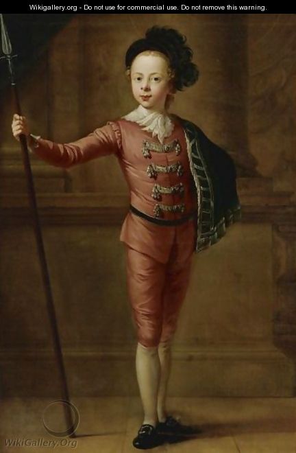 Portrait Of A Young Boy In Fancy Dress - (after) Francis Hayman