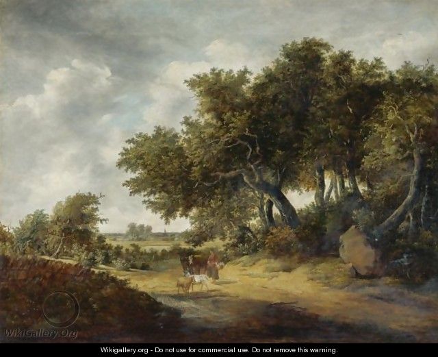 Travelers On A Sandy Road - (after) Jan Vermeer Of Haarlem