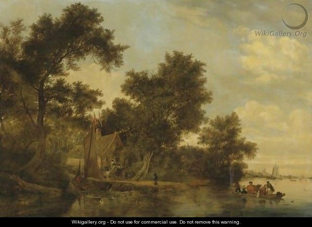 A River Landscape - Salomon van Ruysdael