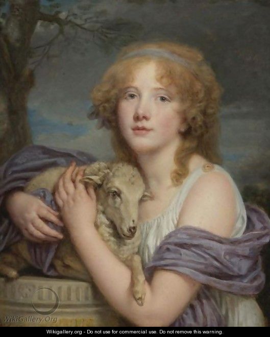 Girl With A Lamb - Jean Baptiste Greuze