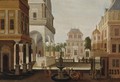An Elaborate Architectural Capriccio With Numerous Elegant Figures - Nicolaes de Gyselaer