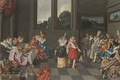 A Banqueting Scene With An Elegant Couple Dancing - (after) Willem Buytewech