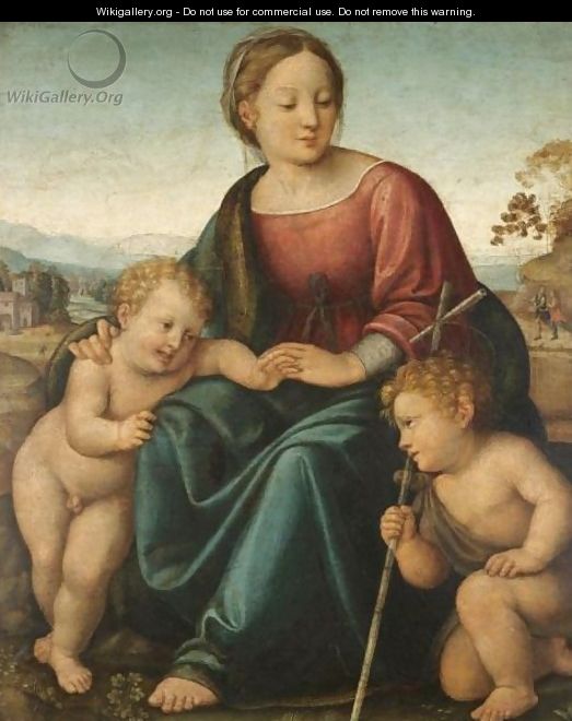 The Madonna And Child With The Infant Saint John The Baptist 3 - (after) Raphael (Raffaello Sanzio of Urbino)