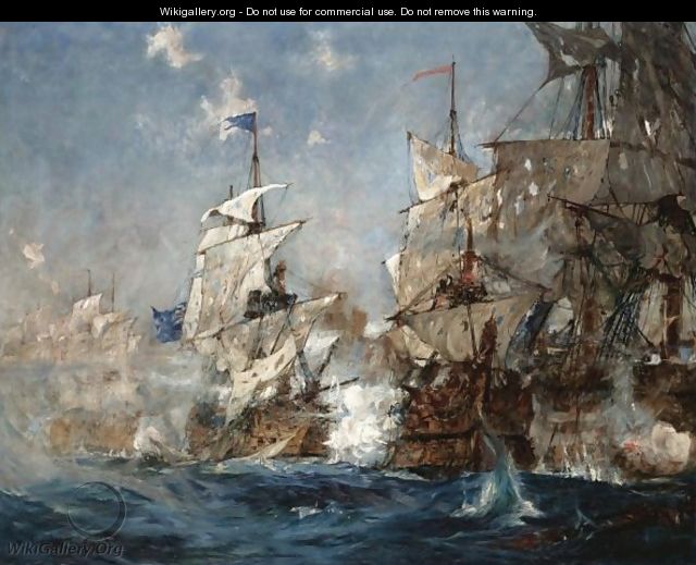 The Battle Of Trafalgar, 21st October 1805 - Charles Edward Dixon