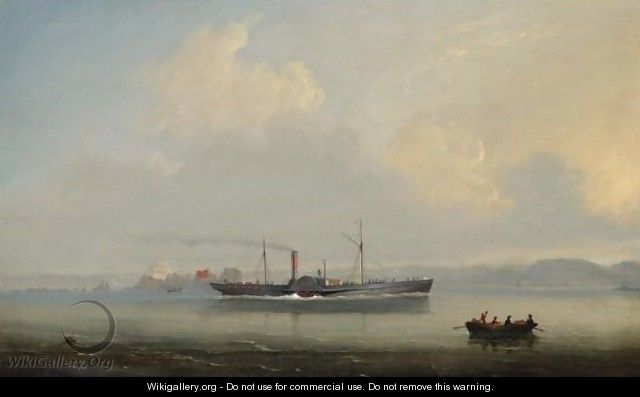 The Jersey-St.Malo Paddle Steamer Superb Outward Bound From St. Helier With Elizabeth Castle Astern - Philip John Ouless