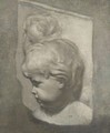 A Trompe L'Oeil Of A Marble Bas-Relief With The Heads Of Two Putti - (after) Piat Joseph Sauvage