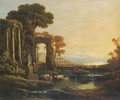 An Extensive River Landscape With Classical Ruins - (after) Claude Lorrain (Gellee)