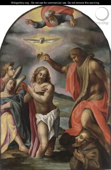 The Baptism Of Christ With Saint Francis Of Assisi - Cesare Calense