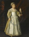 Portrait Of A Anne-Marie De Chevreuse, Full Length, Holding A Falcon Aged Five Years Old - (after) Philippe De Champaigne